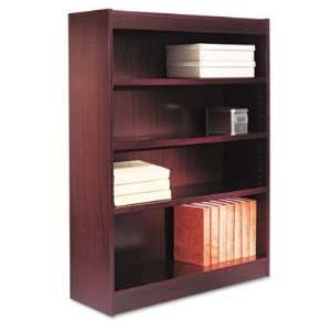 Square Corner Bookcase, Wood Veneer, 4 Shelf, 36 x 12 x 48 