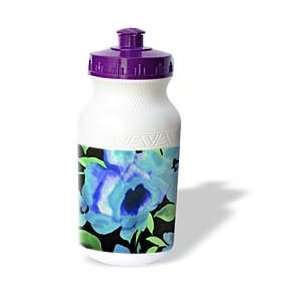  Florene Abstract Floral   Blue Blur Flower   Water Bottles 