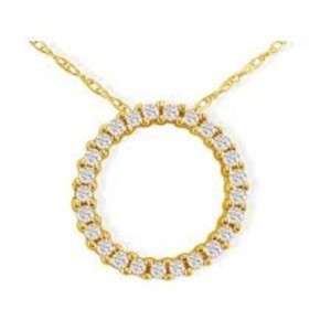 14K Real Yellow Gold Circle of Life Pendant Necklace  