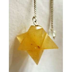  Golden Quartz Star Pendulum 