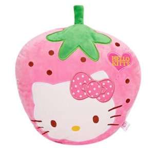  Hello Kitty Pink Strawberry Plush Pillow (approx 18x14 