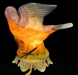   Glowing BIRD PORCELAIN Night Table Electric LAMPS LIGHTS LIGHTINGS