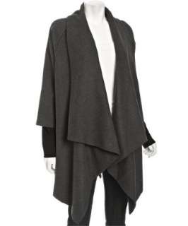 Calvin Klein charcoal wrap front Waterfall coat   