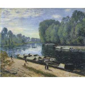 FRAMED oil paintings   Alfred Sisley   24 x 20 inches   Boats on the 