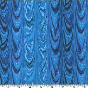  45 Wide Mirage Moire Cobalt/Teal Fabric By The Yard 