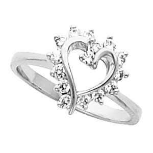  Platinum Diamond Heart Ring   0.30 Ct. Jewelry