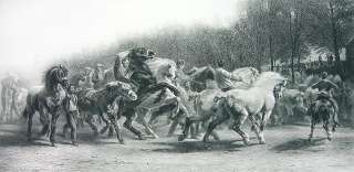 HORSES Fair by Rosa Bonheur  SUPERB Antique Print  
