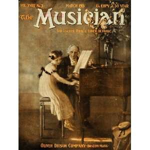  1913 Cover Musician Young Girl Piano Lesson Old Tutor 