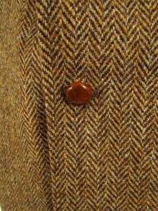 vintage mens brown herringbone HARRIS TWEED jacket blazer sport coat 