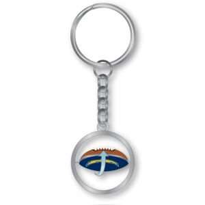  San Diego Chargers Rubber Football Spinning Key Ring 