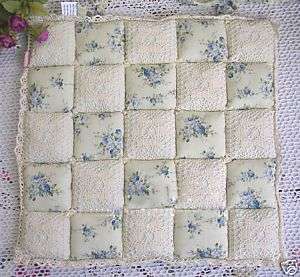 Shabby and vintage Flowering Patchwork w/Lace Chair Pad B  