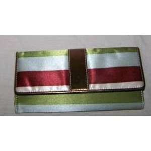   Designer Inspired Signature Stripe Wallet Checkbook 