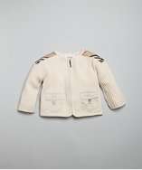   ivory wool cotton nova check shoulder zip cardigan style# 317857701