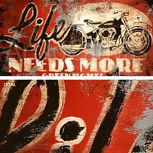 59x29 LIFE NEEDS MORE GREEN LIGHTS RODNEY WHITE CANVAS  