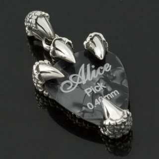DRAGON CLAW GUITAR PICK HOLDER STERLING SILVER GOTHIC PENDANT NEW 