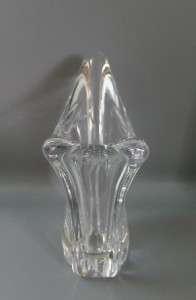 Vintage 1950s DAUM FRANCE clear thick crystal vase  