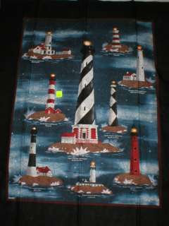 HARBOR LIGHTS WALL HANGING~QUILT~ PANEL~COTTON FABRIC  