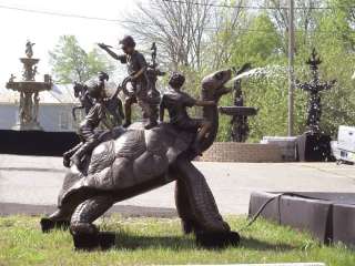 Cast Bronze Big Turtle w/ Children Fountain FREE S/H  