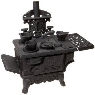   10126 Black Mini Wood Cook Stove Set, 12 Inch Long with Accessories