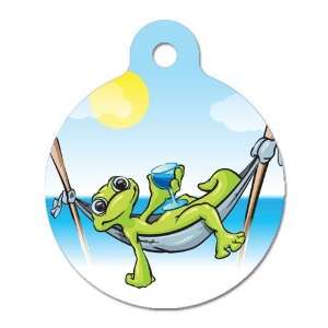  Lounging Gecko   Pet ID Tag, 2 Sided Full Color, 4 Lines 