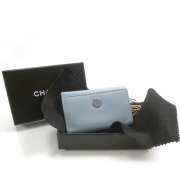 CHANEL Leather CC Key Holder Cles Blue  