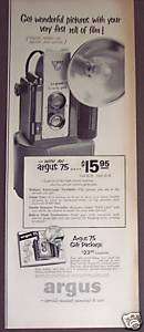 1953 Argus 75 Camera vintage print ad  