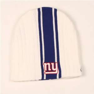    New York Giants White Center Stripe Knit Beanie