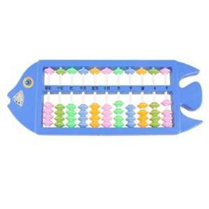   Shaped Plastic Frame Colored Beads Children Calculation Abacus Blue