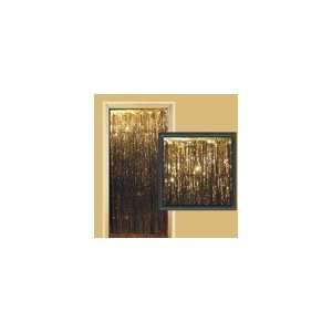 3 x 8 Gold Metallic Fringed Door Curtain Health 