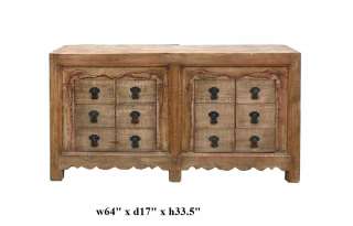 Vintage Rustic Raw Wood Drawers Console Table ss753  