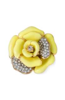 Juicy Couture Flights of Fancy Yellow Pavé Flower Adjustable Ring 