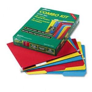 Ampad Combo Hanging File Folders, 1/3 Tab, Letter, Assorted Colors, 12 