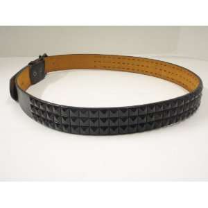  Black Studded Leather Belt Size L (38 40) 