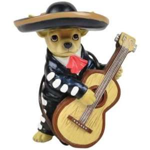 Aye Chihuahua Mariachi Guitar Figurine