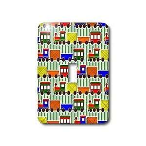   Primary Colors Green Stripe Background   Light Switch Covers   single