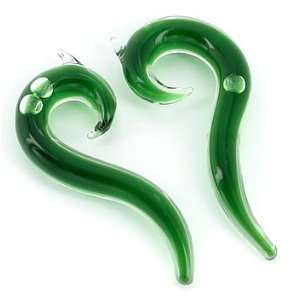   0g 00g Transliquid Green DROP Glass Jewelry   Price Per 2  8mm~0g