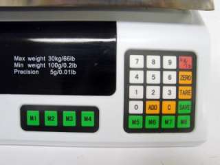 60 LB DIGITAL FOOD /MEAT/ PRODUCE PRICE WEIGHT COMPUTING DIGITAL SCALE 