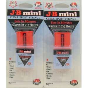 JB Weld Mini One Time Use Clear Epoxy Syringe 2 Pack 