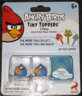 Angry Birds Collectible Tiny Pencil Toppers 3 Pack Blue Birds Series 