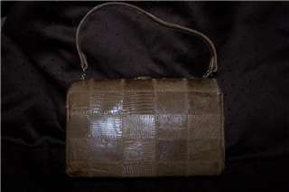Vintage 60s tan lizard purse handbag Sterling  