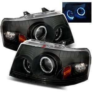    03 06 Ford Expedition Halo Projector Headlights   Black Automotive