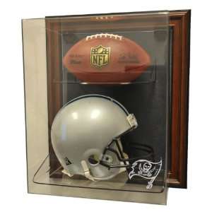  Tampa Bay Buccaneers Helmet and Football Case Up Display 