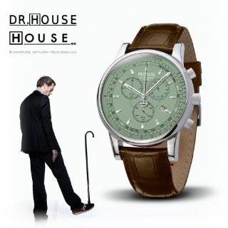   Quartz Watch with Chronograph, Silver Dial, Brown Strap Watches