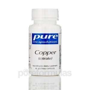  Pure Encapsulations Copper (citrate) 60 Vegetable Capsules 