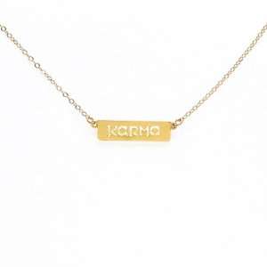  Dogeared Karma Plaque Gold Dipped Necklace   18 Inches 