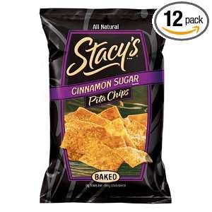 Stacys Pita Chips, Cinnamon Sugar, 6 Ounce Bag (Pack of 12)