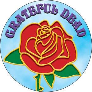 Button Pin Badge Grateful Dead Rose w/Logo  