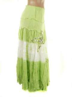 Tie Dyed & Sequined Cotton Ruffle Skirt     