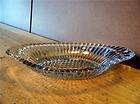 oval clear crystal glass pickle relish dish hobnail one day