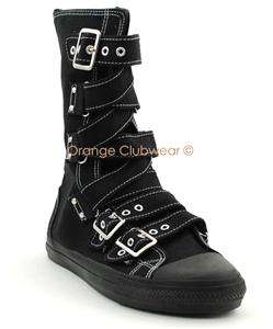 DEMONIA Womens Goth Punk Sneakers Boots w/Buckles Shoes 885487007663 